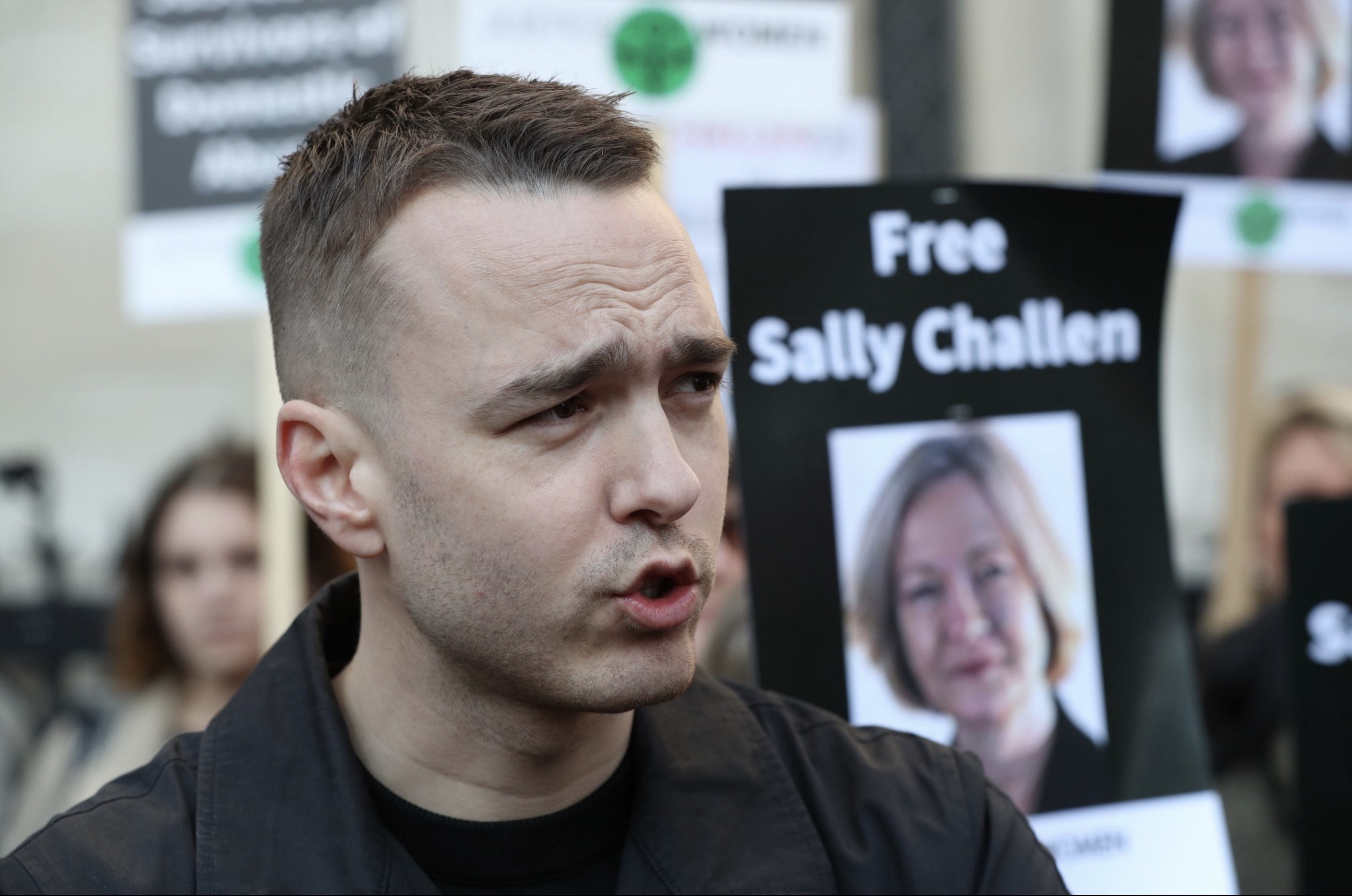 David Challen speaking during the campaign to free his mother